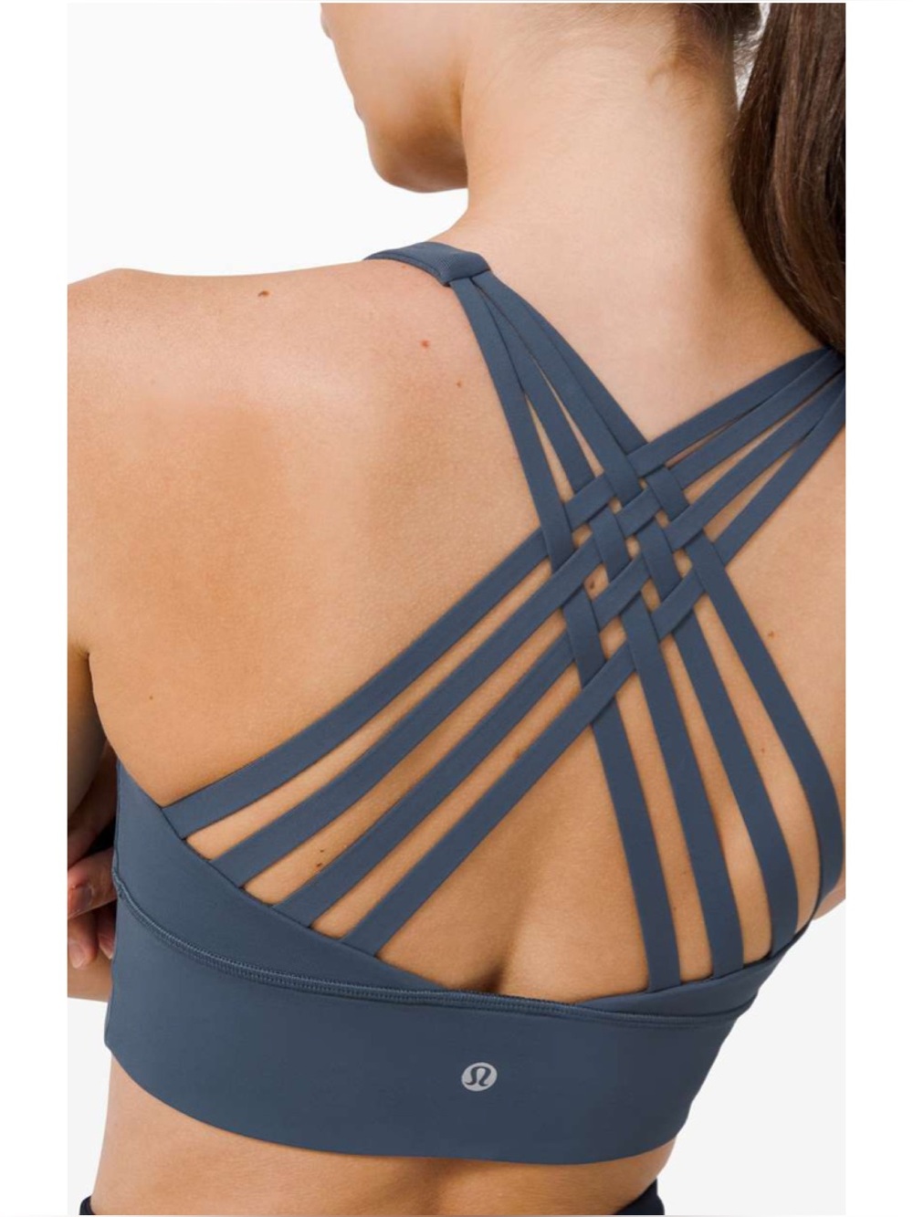 Lululemon Free To Be Moved Sports Bra Iron Blue A/B Cup Strappy Back